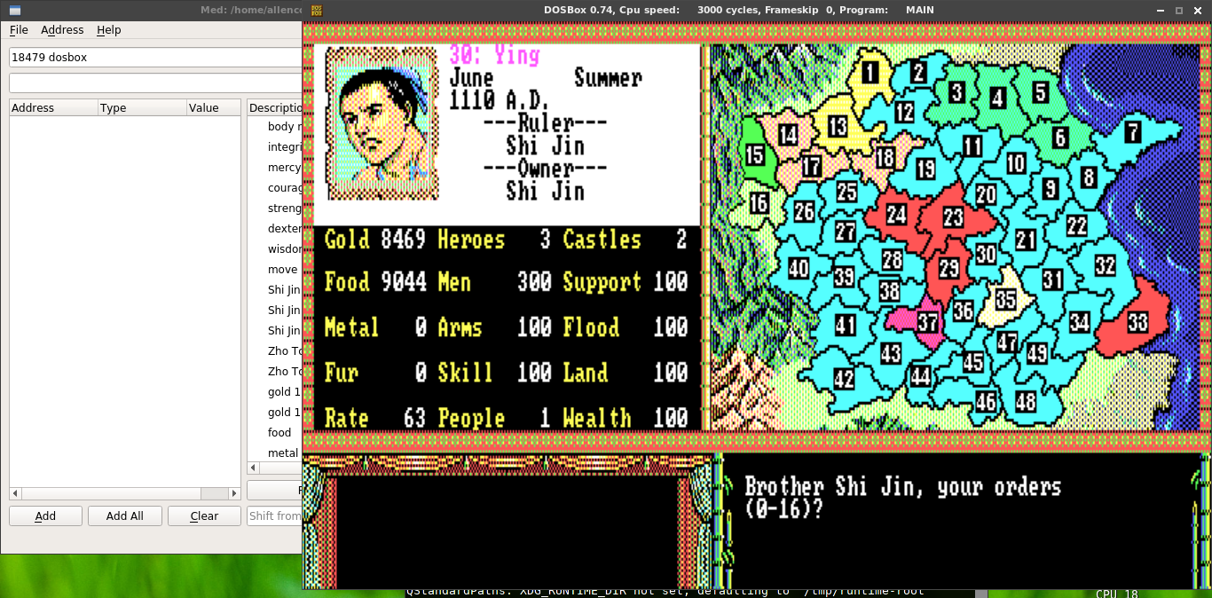 水浒传中的“史进”。那些蓝色的地盘，就是我打下来的。